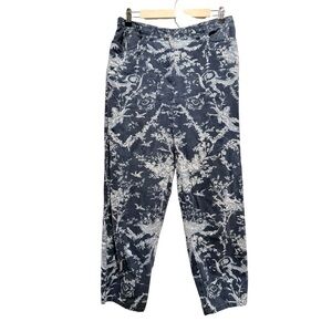 VTG Talbots Cherub Toile Print Pants Blue White Cotton Novelty Angel Size 10